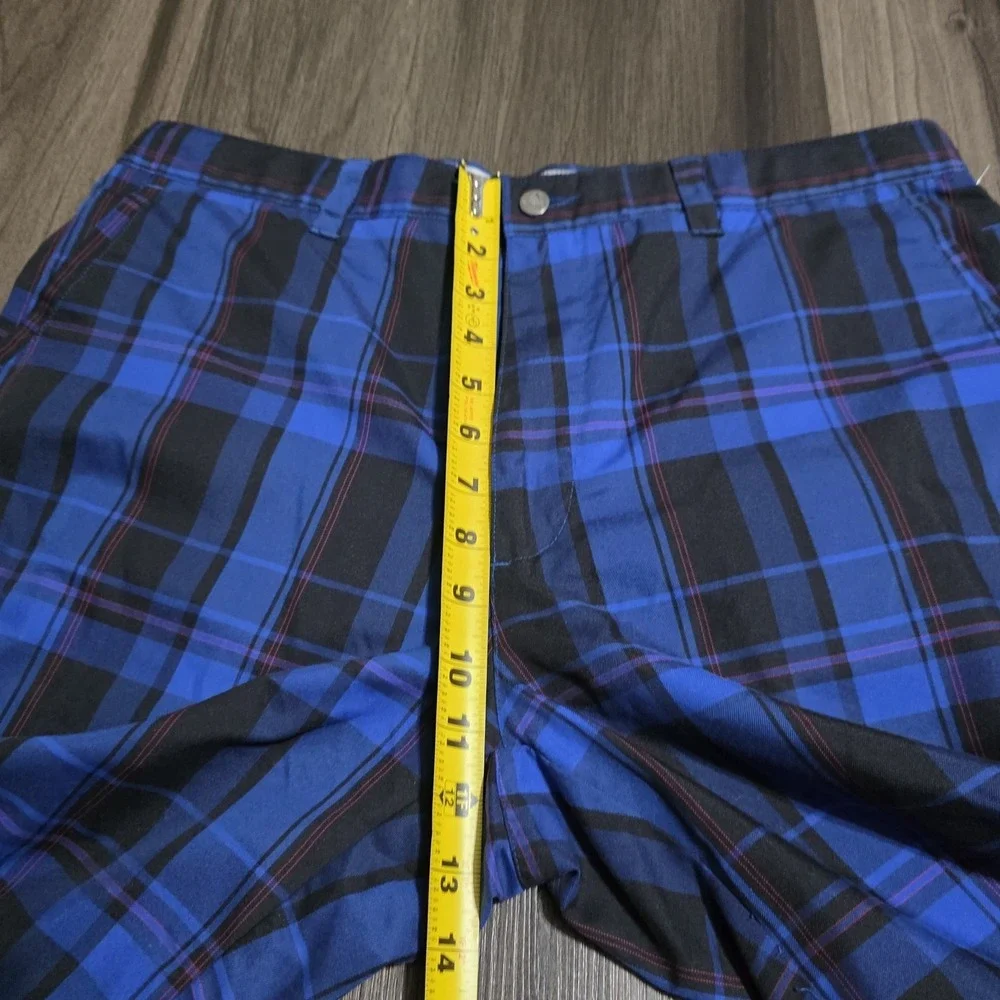Callaway X Series Men's Golf Shorts Size 34 Blue Black Plaid Performance Active